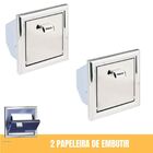 3 Suportes Papel Higiênico Papeleira De Embutir Na Parede