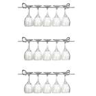 3 Suportes Taças Cromado Decoração Adega Bar Vinho 25cm