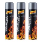 3 Tintas Spray 400ml Alta Temperatura Aluminio Mundial Prime