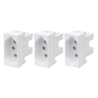 3 Un Módulo Tomada 2p+t 10a/250v Fame Elegance Branco Branco