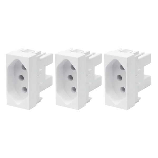 3 Un Módulo Tomada 2p+t 10a/250v Fame Elegance Branco Branco