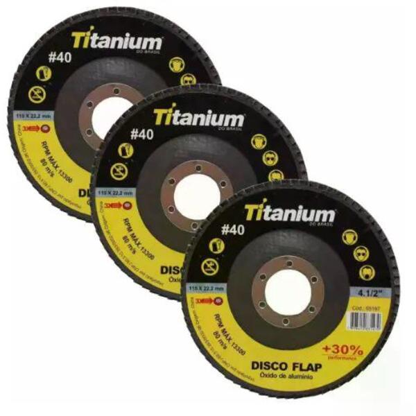 3un. Disco Flap De Óxido De Alumínio De 4.1/2 Pol. Grão 40 -