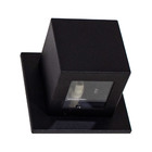 3x Arandela Box Cubo Pequena 1 Fachos PRETO + Led G9 7w 3000k