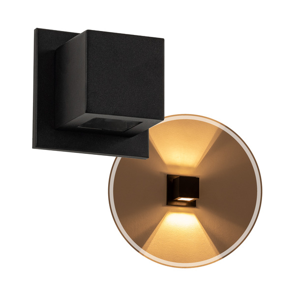 3x Arandela Box Cubo Pequena 2 Fachos Preto Parede Muro St1318