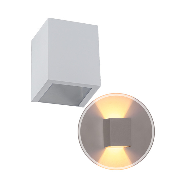 3x Arandela Efeito 2 Focos Branco Sem Friso Box Policarbonato