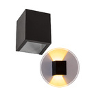 3x Arandela Efeito 2 Focos Preto Sem Friso Box Policarbonato