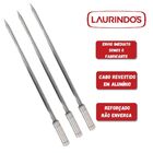 3x Espeto Espada Inox 40cm Cabo Revestido Alumínio Churrasco