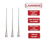 3x Espeto Mini Inox Lâmina 40cm Churrasco Coração Laurindos