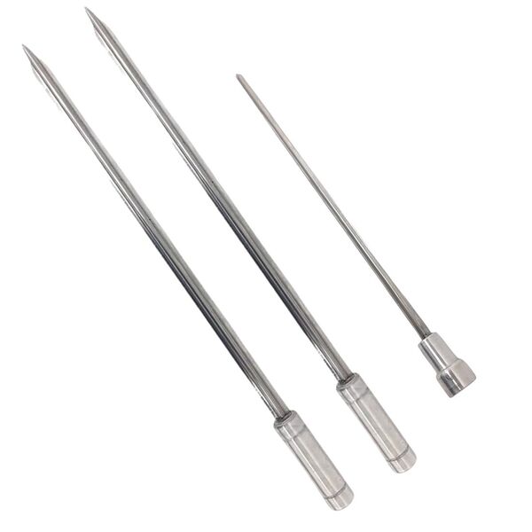 3x Espetos Espada/coração De Inox Lâmina 60cm Para Churrasco