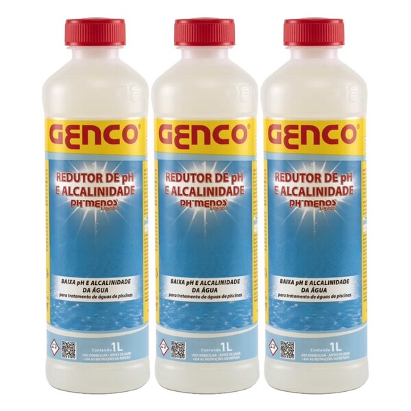 3x Ph Menos Redutor De Ph Líquido 1l