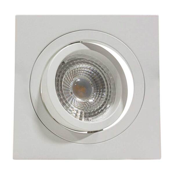 3x Spot Ecco Quadrado Embutir + Led Par20 Branco Quente St1840