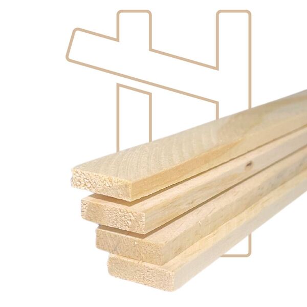 40 Ripas De Pinus 2x0,5cm - 50cm De Comprimento
