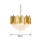 4236 Eng Lustre Pendente De Cristal 40cm Com Aluminio Dourado