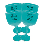 4  Taças Gin Azul Tiffany Acrílico Personalizadas Salvar Vidas