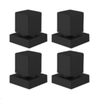 4 Acabamento De Registro Quadrado Abs Preto Fosco Padrão Deca