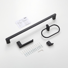 4 Acessórios De Banheiro Preto Fosco Suportes Toalha E Papel