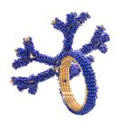 4 Anéis Para Guardanapos Wolff De Metal Azul 8cm X 6cm