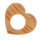 4 Anéis Para Guardanapos Woodart Coração Pinus Natural 9cm