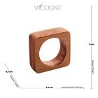 4 Anéis Para Guardanapos Woodart Quadrado Liptus Natural