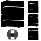 4 Arandelas Externa 2 Frisos Foco Fachos Parede Muro Preto