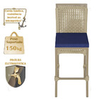 4 Banqueta Em Alumínio Roma Fendi Corda Náutica Tecido 10