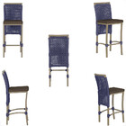 4 Banqueta Em Alumínio Roma Fendi Corda Náutica Tecido 9