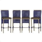 4 Banqueta Em Alumínio Roma Fendi Corda Náutica Tecido 9