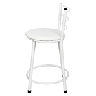 4 Banquetas Baixa Para Cozinha Epoxi Branca Branco