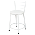 4 Banquetas Baixa Para Cozinha Epoxi Branca Branco