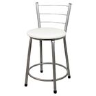 4 Banquetas Baixa Para Cozinha Epoxi Cinza Branco