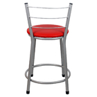 4 Banquetas Baixa Para Cozinha Epoxi Cinza Vermelho