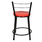 4 Banquetas Baixa Para Cozinha Epoxi Preta Vermelho