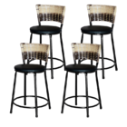 4 Banquetas Baixas Para Cozinha Ratan Hawai Cappuccino Premiu