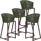 4 Banquetas Bali Em Alumínio E Corda Náutica Trama Original