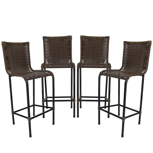 4 Banquetas Em Fibra Sintética Artesanal Bancada, Balcão, Lan