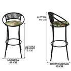 4 Banquetas Em Fio De Fibra Artesanal Para Bancada, Balcão, L