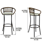 4 Banquetas Fio De Fibra Artesanal Para Bar, Bancada - Branco