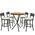 4 Banquetas Forts Baixa Fibra Sintética Preto Ferro Pintura E