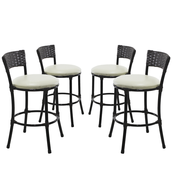 4 Banquetas Forts Baixa Fibra Sintética Preto Ferro Pintura E