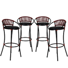 4 Banquetas Havaí Fio De Fibra Artesanal, Bar, Bancada, Lanch