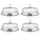 4 Boleiras Com Cúpula E Pé 34cm Glassy Transparente Porta Bol