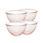 4 Bowls Wolff Pearl De Cristal Rosa 14cm X 8cm