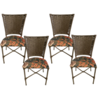 4 Cadeira Vivara Mesa Jantar Estofada Cozinha Fibra Sintética