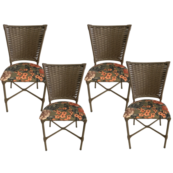 4 Cadeira Vivara Mesa Jantar Estofada Cozinha Fibra Sintética