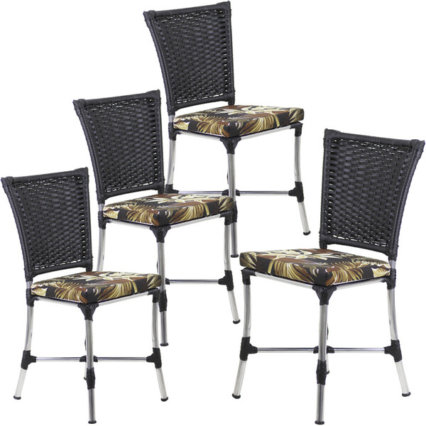 4 Cadeiras Angra Em Ferro Para Cozinha, Área E Sala - Trama O