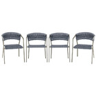 4 Cadeiras Atenas Tricô Náutico E Alumínio Com Proteção Uv