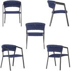 4 Cadeiras Atenas Tricô Náutico E Alumínio Com Proteção Uv Pa