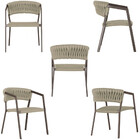 4 Cadeiras Atenas Tricô Náutico E Alumínio Com Proteção Uv Pa