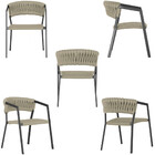 4 Cadeiras Atenas Tricô Náutico E Alumínio Com Proteção Uv Pa