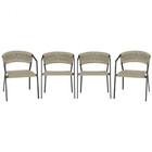 4 Cadeiras Atenas Tricô Náutico E Alumínio Com Proteção Uv Pa